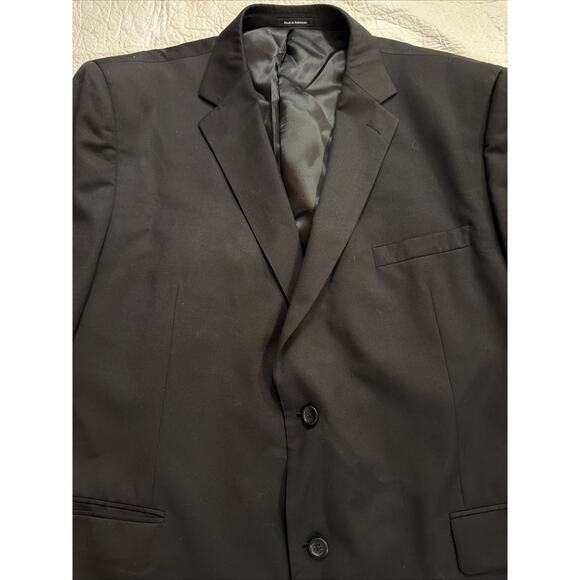 Pronto Uomo Platinum Blazer Men's 52 Reg Black Suit Jacket Sport Coat Wool - Picture 2 of 5